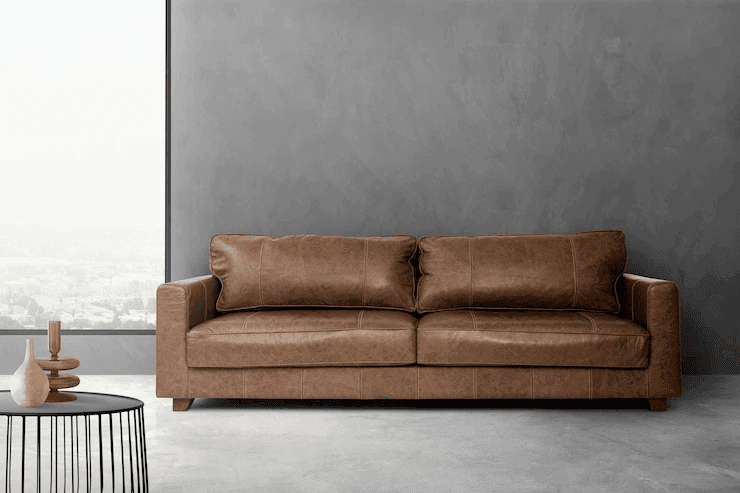 Looks like new brown leather couch cleaning done by MagicDry