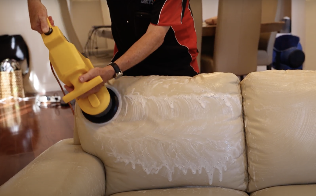 Leather couch cleaning