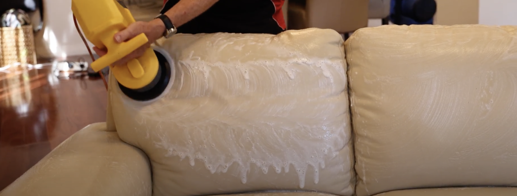 Leather couch cleaning